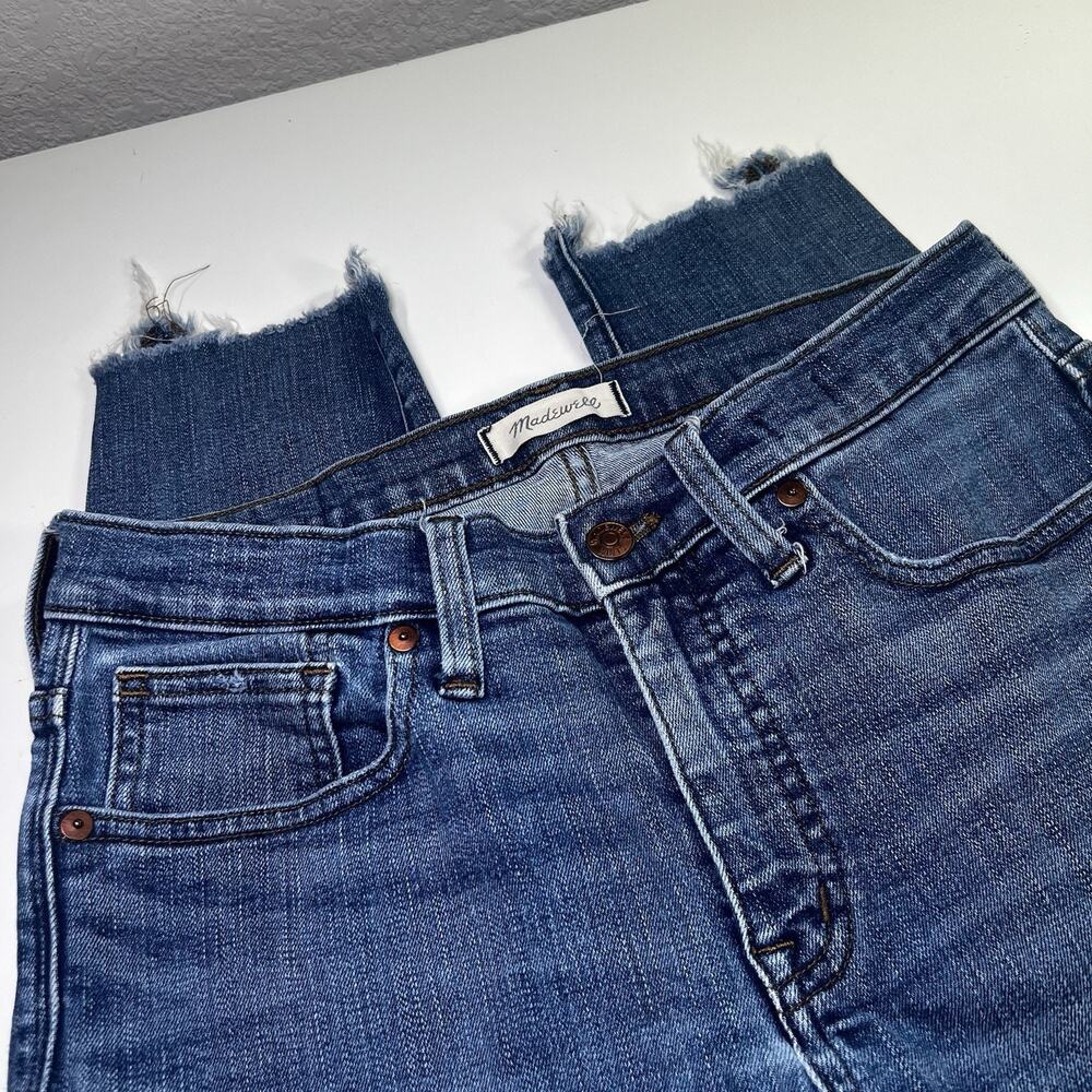 Madewell Jeans Women 29 Skinny Crop 9" High Rise Light Wash Raw Hem Medium Wash